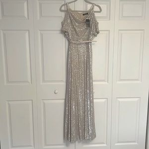 Brand new champagne sequin gown